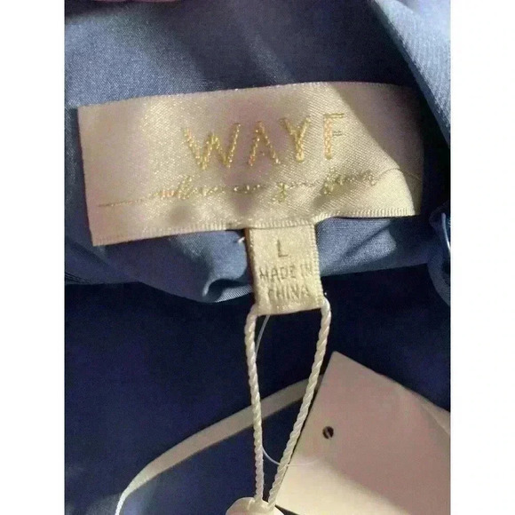 WAYF The Lettie Column Gown Evening BLUE Bridesmaids Dress - Picture 9 of 12